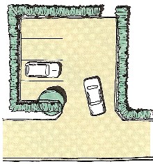 目隠し植栽のイラスト