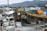 海底が隆起した輪島港