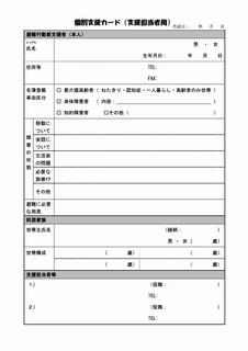 個別支援カードの画像（支援担当者用）