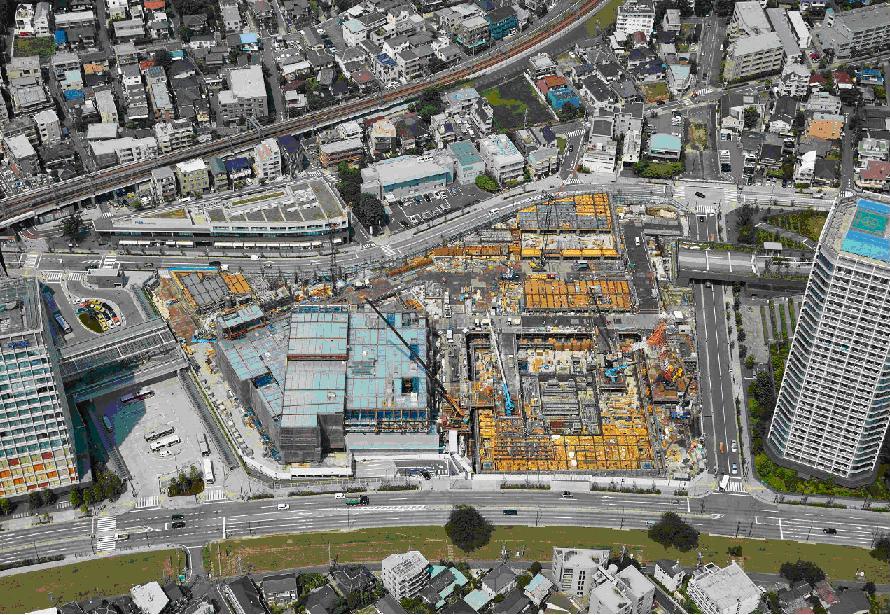 現在施工中の二子玉川東第二地区市街地再開発事業