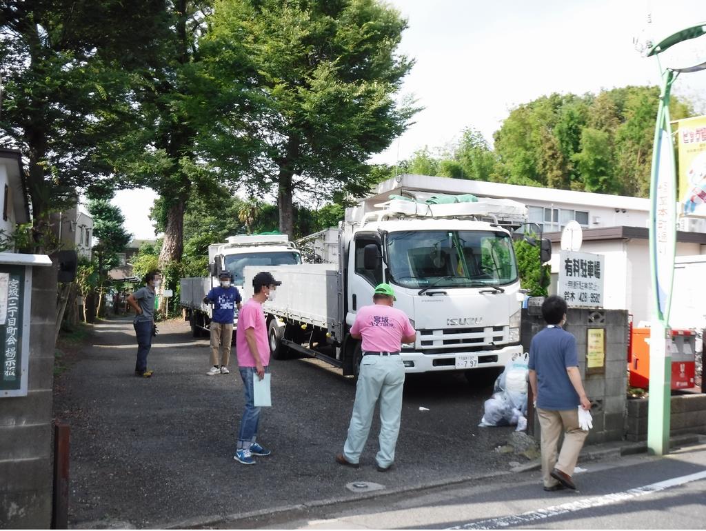 宮坂1・2町会古着・古布回収の様子の写真