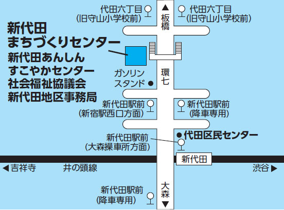新代田まちづくりセンター　地図