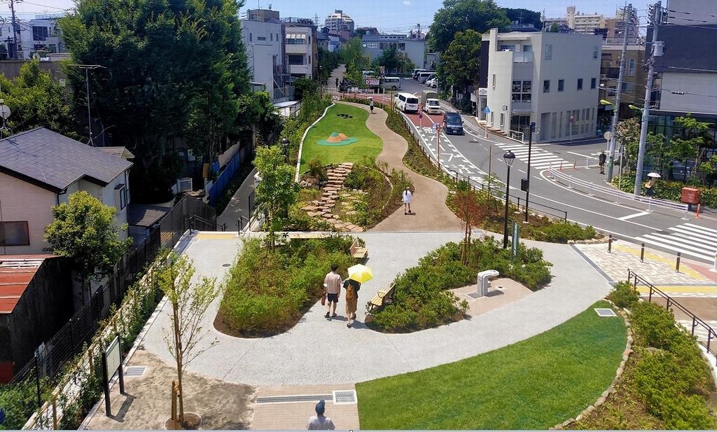 公園を散策する人々
